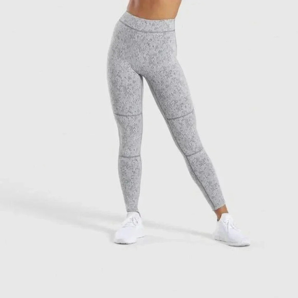 Gymshark Fleur Texture Leggings, Color Charcoal Marl Size XS - Picture 13 of 14